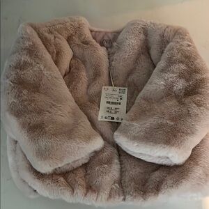 Kids Faux Fur Jacket - light pink size 5